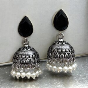 SARTAJ BRASS JHUMKA - Black