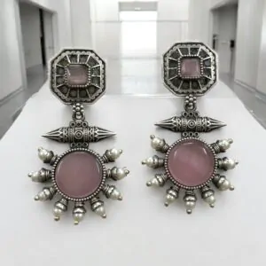 PRISHA DANGLER EARRINGS - Pink