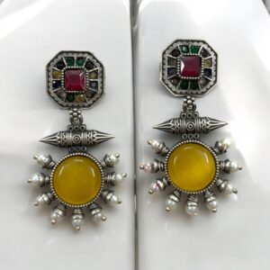 PRISHA DANGLER EARRINGS - Yellow