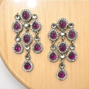 OLIVE DESIGNER DANGLERS-PURPLE