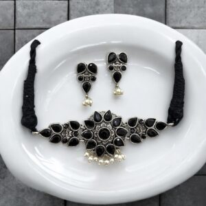 SAHIBA CHOKER SET-BLACK