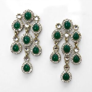 OLIVE DESIGNER DANGLERS-GREEN