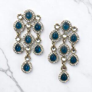 OLIVE DESIGNER DANGLERS-DENIM BLUE