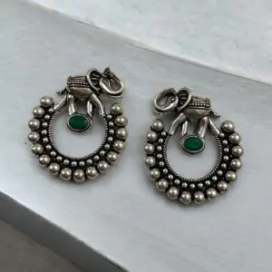 Gaj Brass Studs - Green