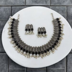 ESHA PEARL CHOKER SET-BLACK