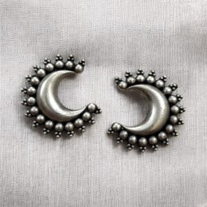 HALF MOON SILVER REPLICA STUDS