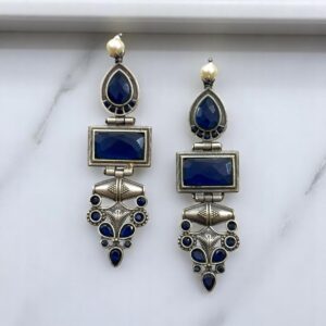 POORVI EARRINGS - Dark Blue