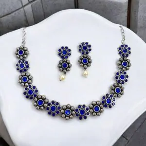 RIDHI CHOKER SET-NAVY BLUE
